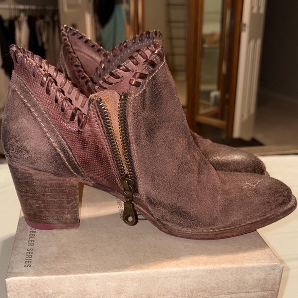 BED|STU Distressed Brown Ankle Booties - Picture 5 of 11